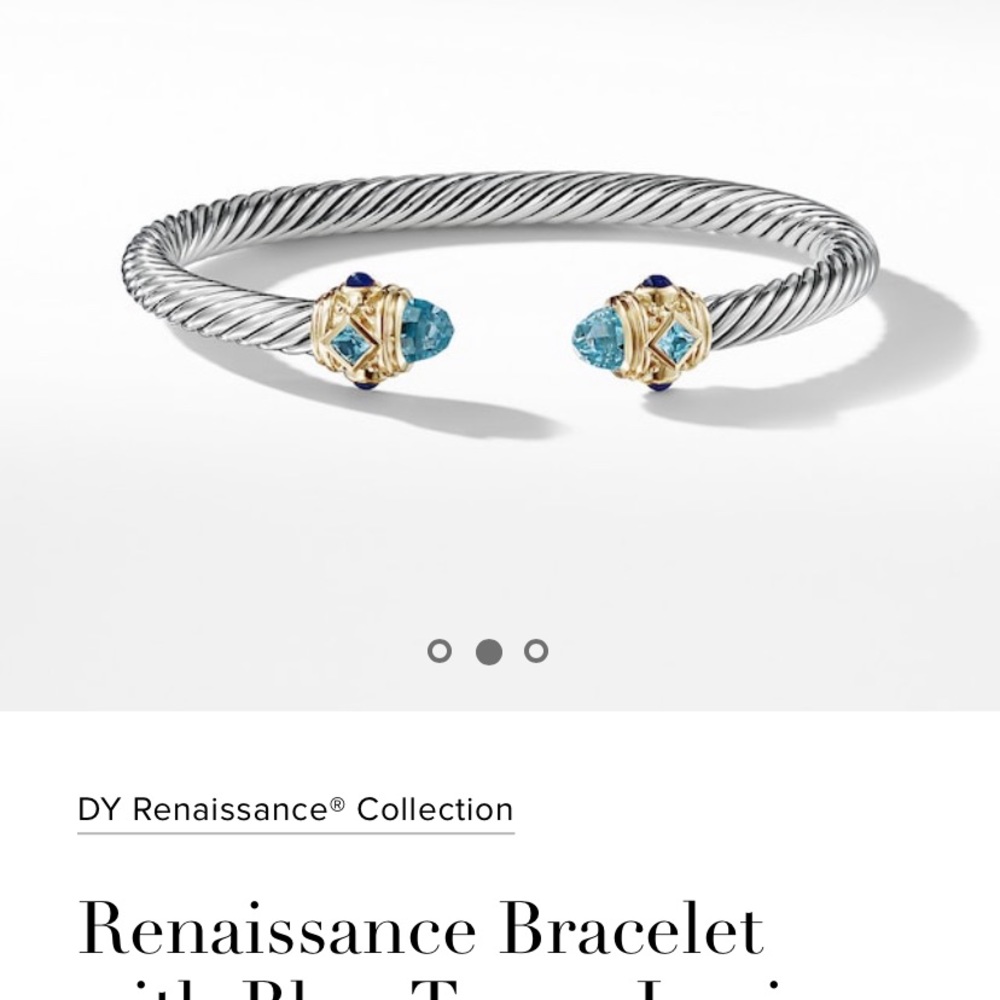 David Yurman Renaissance Bracelet with Blue Topaz - Picture 6 of 10